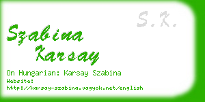 szabina karsay business card